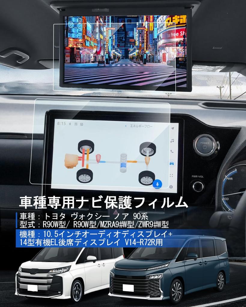 LANTU for Toyota New Noah Voxy 90 Series Rear Seat Display Film Navi Glass Film Rear Seat Monitor OLED Rear Seat Display Protective Film Fingerprint