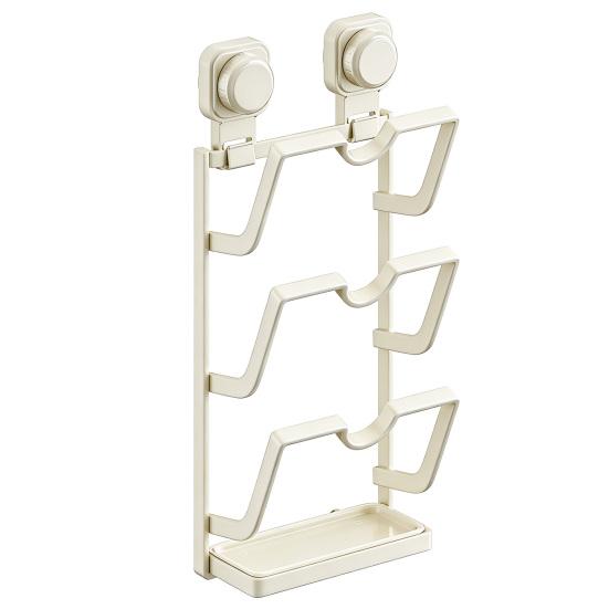 Wall-Mounted Pot Lid Holder Suction Cup Kitchen Pot Lid Organizer Pan Lid Storage Rack with Removable Drip Tray for Cutting Board