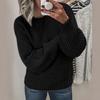 26 Spring Autumn Women's Cable Knit Loose Round Neck Pullover Sweater