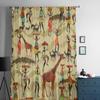 Nahtlose Textur mit afrikanischen Frauen Chiffon-Vorhänge für Wohnzimmer Schlafzimmer Dekoration Fenster Voiles Tüll Vorhang