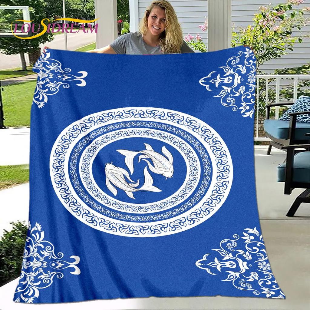 Coperta 3D in stile classico cinese, coperta in flanella, coperta da divano, coperta calda per casa, soggiorno, camera da letto, letti, divano, picnic, bambino