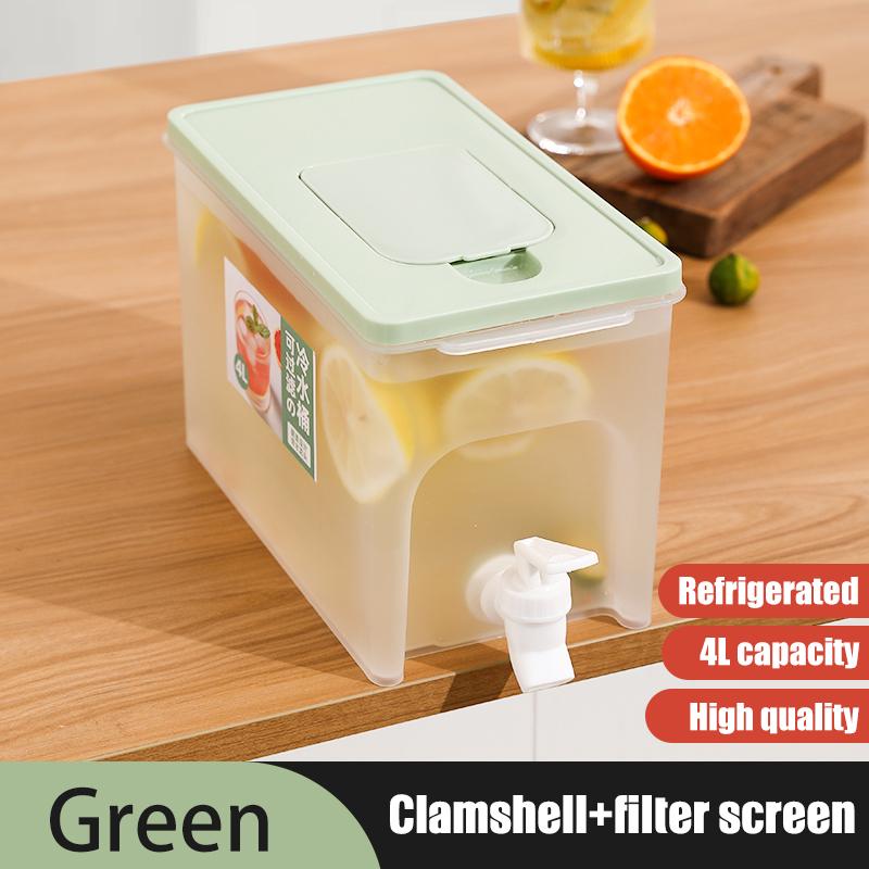 4L Cold Kettle Refrigerator With Faucet Household Lemonade Bottle Drinkware Cold Water Container For Kitchen Cool Water Bucket