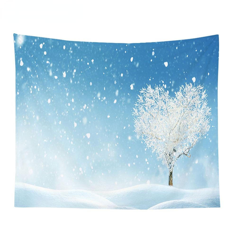 Winter Christmas Tree Decoration Santa Claus Print Pattern Tapestry Home Living Room Bedroom Wall Decoration Tapestry