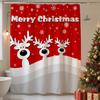 Christmas Shower Curtain Winter Snowman Xmas Pine Tree Shower Curtains For Bathroom Decor Waterproof And Mildew Resistant