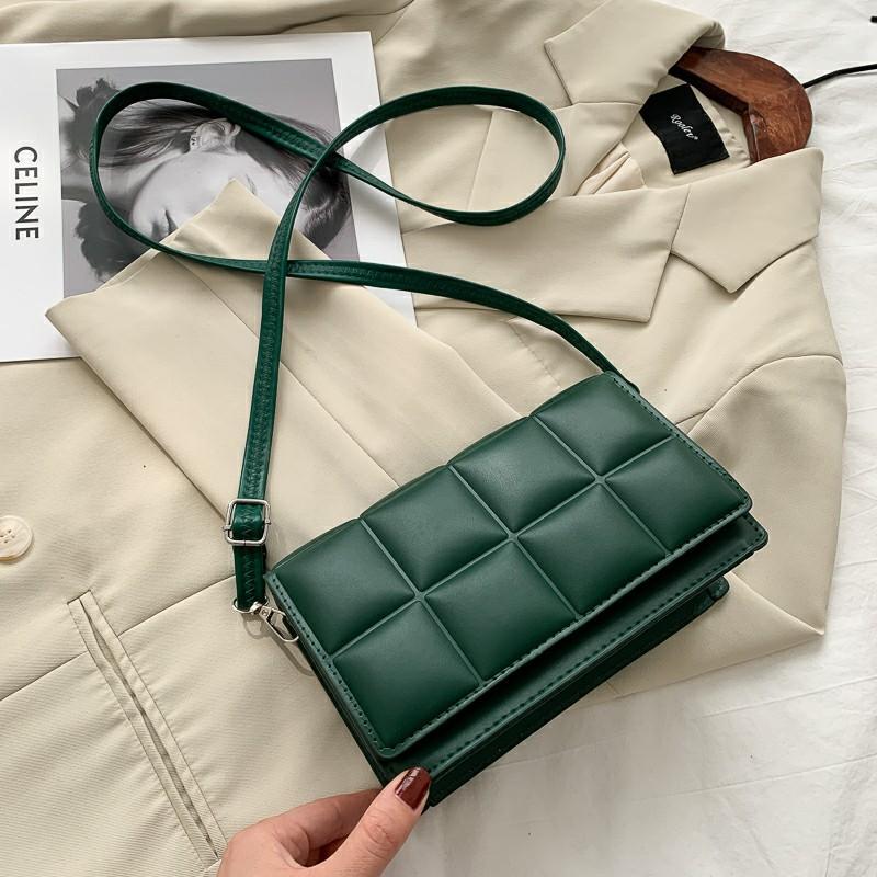 New Style Ladies Shoulder Bag Simple Western Style Checkered Bag Urban Simple Small Square Bag Portable Messenger Shoulder Bag