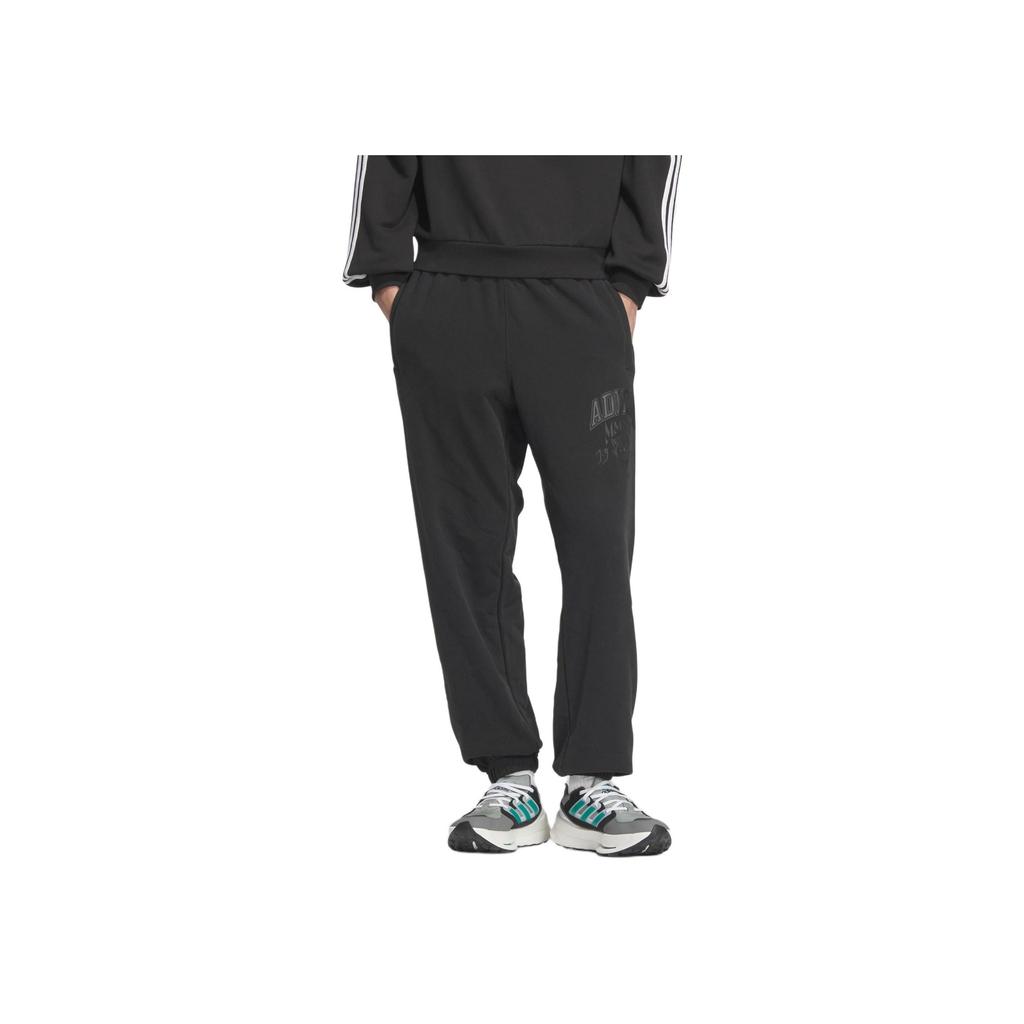 Adidas Originals Trefoil Logo Embroidered Fleece Track Pants Men Black JW1966