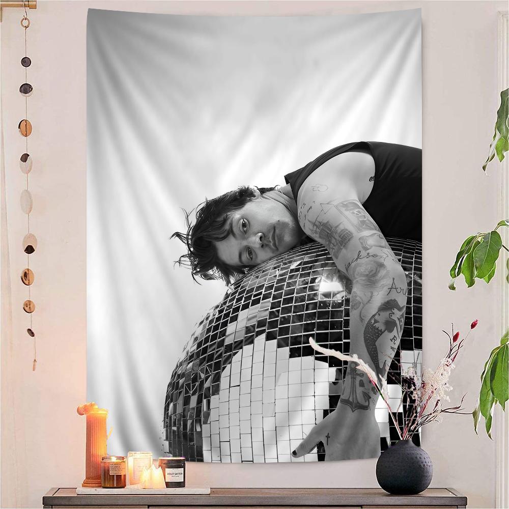 Singer HHarrys SStyles DIY Wall Tapestry Hippie Flower Wall Carpets Dorm Decor Wall Art Decor