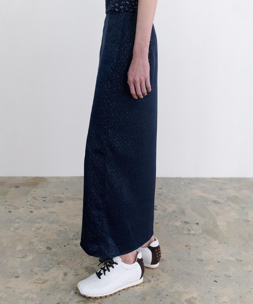 Annies Nadia Jacquard Satin Long Skirt (Navy)
