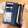 Fashionable and Minimalist Women's Soft Leather Long Zipper Wallet with Trendy Multiple Card Slots, Cute Wallet