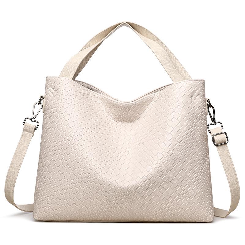 

Wear-resistant and durable textured shoulder bag - Women s spacious underarm handbag, fashion casual commuter large capacity designer bag белый