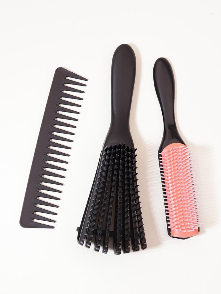 3 Stück/Set Haarstyling-Kämme. Kunststoff-Kamm mit breiten Zinken und antistatischer Kopfhaut-Massage-Haarkamm Speziell für Echthaarperücken