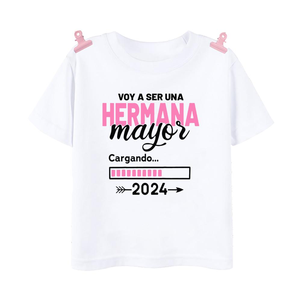 I'm Being Promoted To Big Sister T-shirt Baby Announcement T Shirt Kids Spanish Print Tee Girl Tops Children Tops Summer Clothes