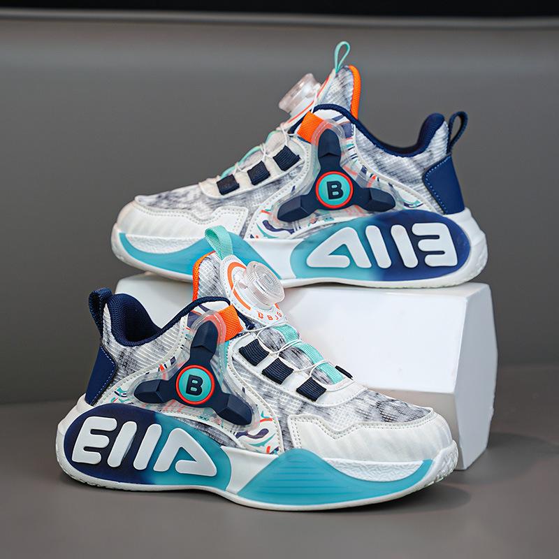 Unisex Kids' Basketball Shoes: Four Seasons, Breathable Mesh & Leather, Sound-Enhancing Friction, Velvet-Cushioned Comfort