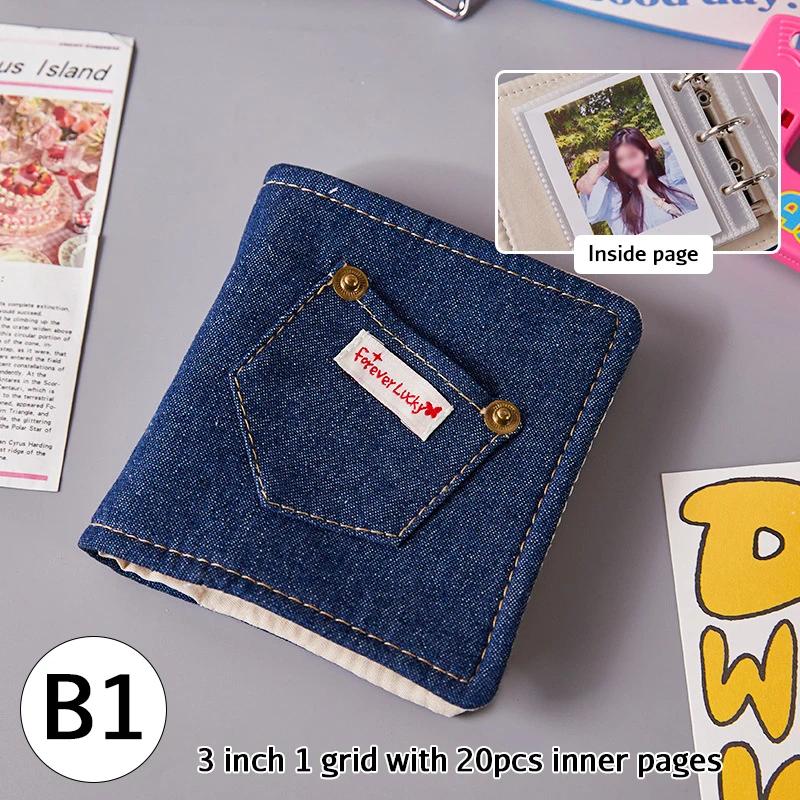 Креативный джинсовый папка-альбом для фотокарточек A5 K-pop айдол-карточек Коллекционный альбом Фотоальбом Большая емкость Держатель для фото Книга для хранения DIY