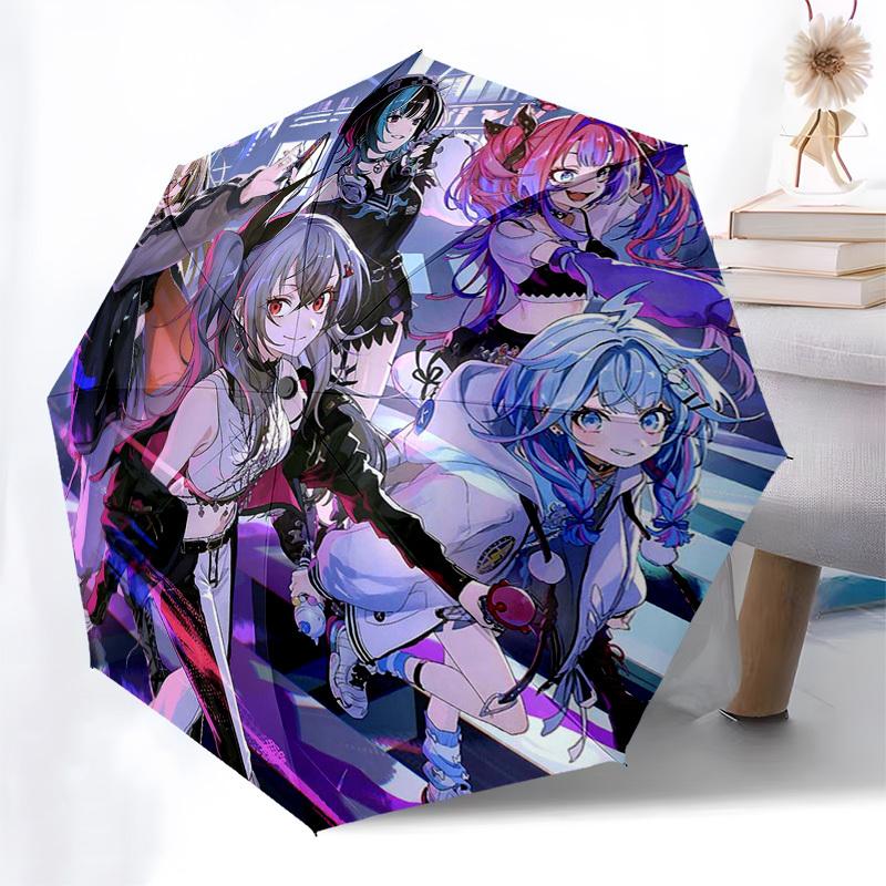 1pc Anime Characters Automatic Folding Umbrella - Portable 3-Fold Design with 8-Bone Iron Frame - Outdoor for Fans, Travelers, Daily Use, and Gift Giv