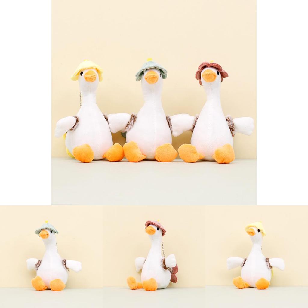 Porte-clés Peluche Mignonne Oie Blanche Poupée Canard Dessin Animé Accessoire Sac à Dos