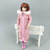 Pink Winter Warm Long Big Coat+Boots Jacket Outfits Clothing for Barbie Doll Clothes For 1/6 BJD Doll Accessories DIY Toy for Kid Girl