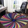 1pc Spiral Kaleidoscope Pattern Office Round Rug, Carpet for Office, Gaming, Lightweight Round Floor Mat yy260208010