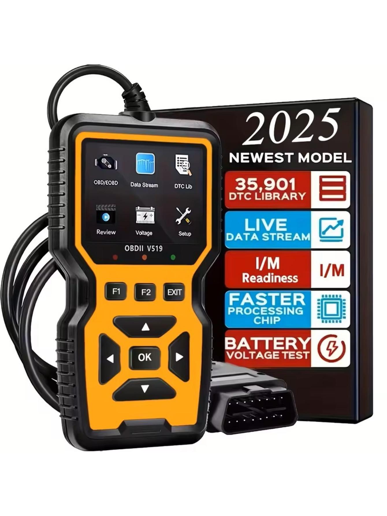 

Автомобильный OBD2 сканер диагностический инструмент считыватель кодов, тестер напряжения автомобиля сканер кодов неисправностей двигателя, тестер зарядки диагностический инструмент V519 жёлтый
