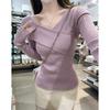Elegant V-Neck Slim Fit Knit Top