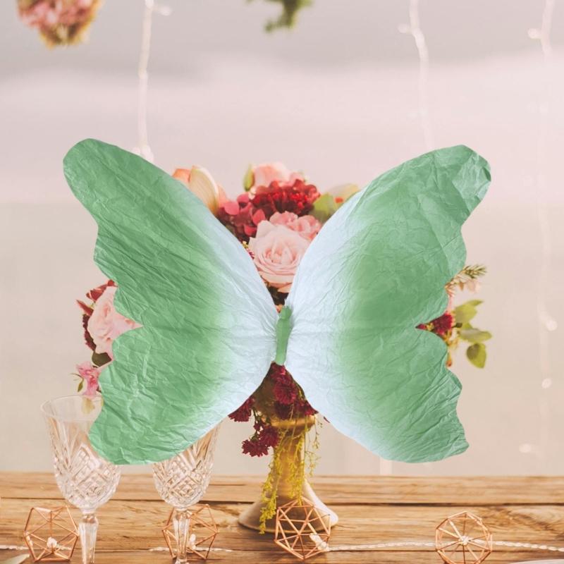 Handmade Crinkle Paper Butterfly Decorations For Storefront Visual Merchandising Event And Photo Backdrops