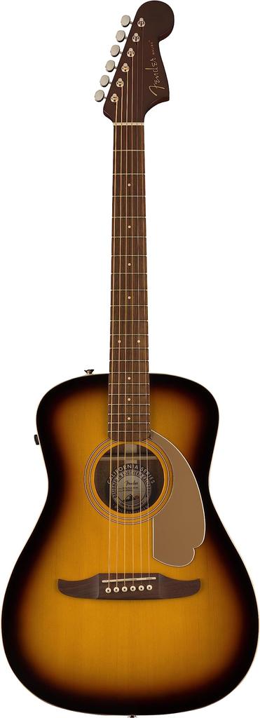 Fender Malibu Player Electric Acoustic Walnut Gold Soft Case Included Guitar, Fingerboard, Pickguard, Sunburst,