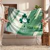 Ireland Rugby Flannel Blanket, Custom Name Text Personalized Soft Throw Blanket Home Decor Gift