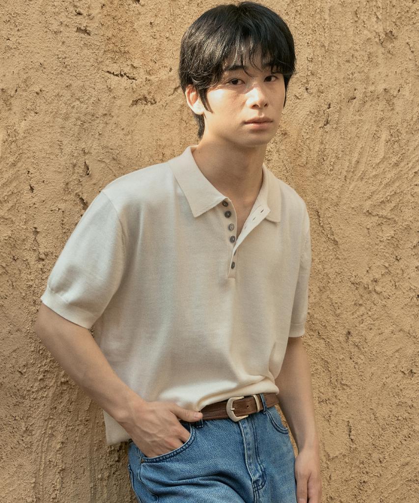 Wednesday Oasis Button Collar Half Knit_Ivory(Wc26Kn50)