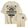 Hot Sale Supernatural Vintage Washed T-shirt Men Women Casual Retro Cotton T Shirts Unisex Casual Oversized T-shirts Streetwear
