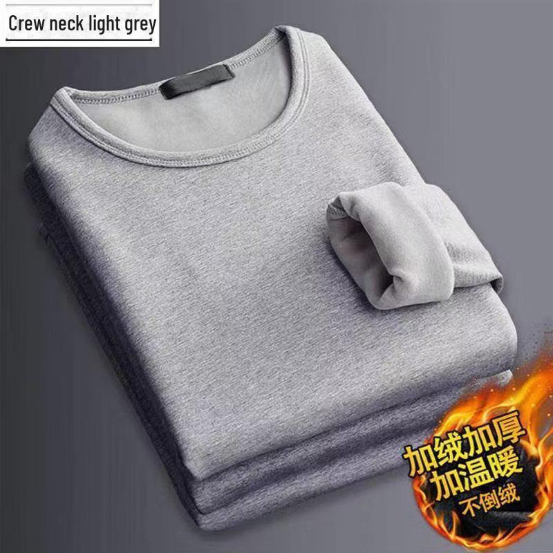 Men's Thermal Slim Fit Long-Sleeve Crew Neck Shirt for Autumn