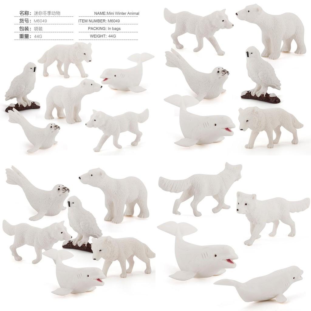 Realistic Pvc Polar Bear White Fox Seal And Beluga Whale Handcrafted Animal Models