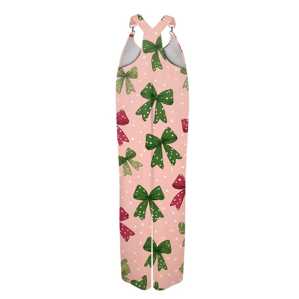 Damesommeroveraller Blomstertrykk Vintage Jumpsuit (Ikke-justerbare stropper)