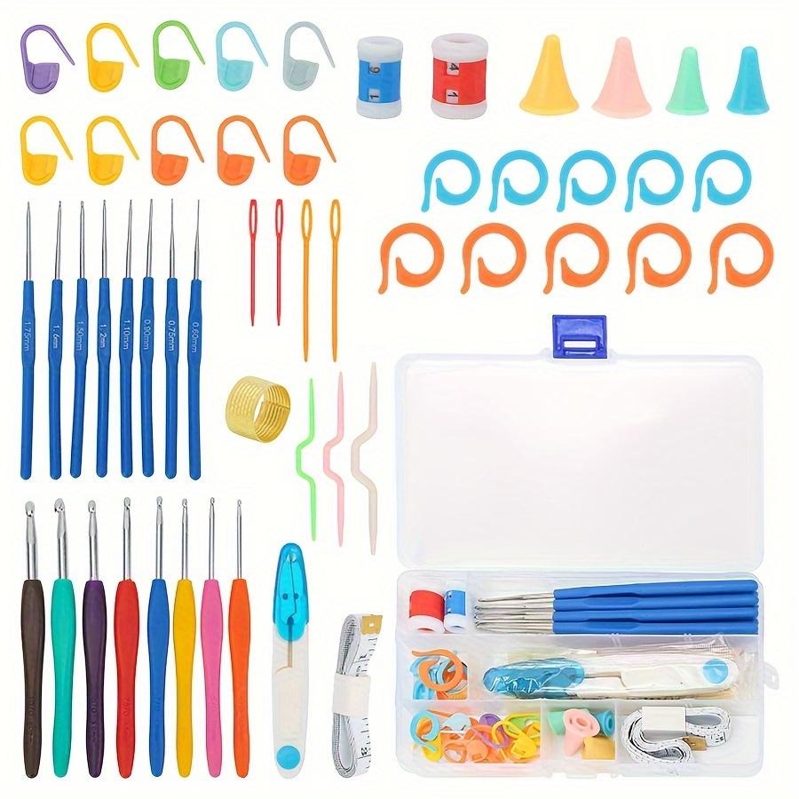 52pcs/set Crochet Hook Box Set Knitting Needles Thimble Measure Tape Locking Stitch Pins for DTY Craft Household SewingTools ZSY