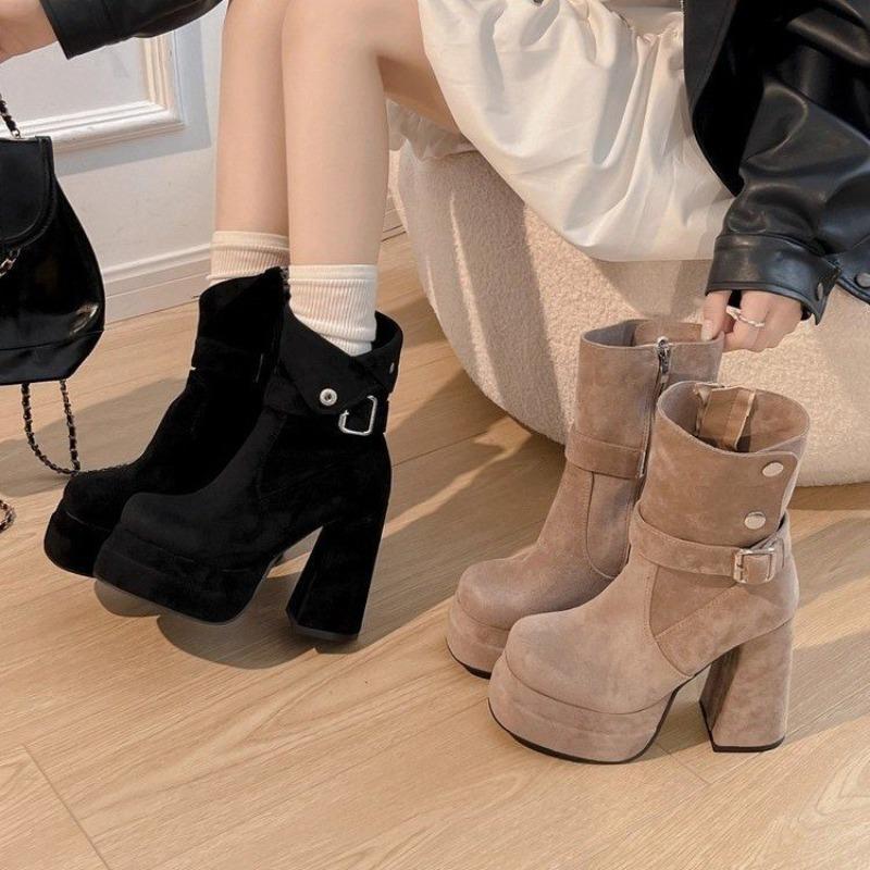 Ankle-high High-heeled Short Boots Women's Shoes, New Style, Single Boot