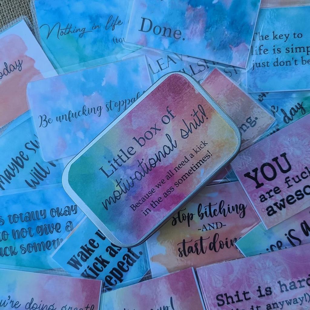 20PCS Kartları Motivasyon Tırnakları Komik Olumlu Teşvik Motivasyon Kartları Hediye Küçük Kutu