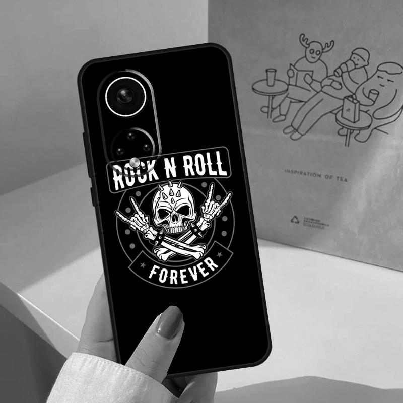 Rock and Roll Skull Case For Honor Magic 8 Pro 7 6 5 Lite Cover For Honor 200 400 50 70 90 X8a X8b X9a X9b X9c