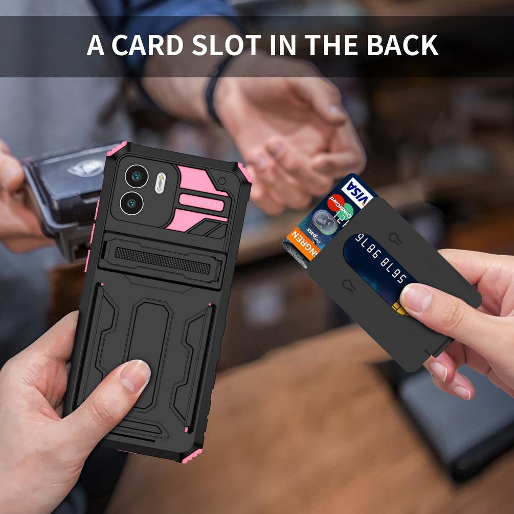 Credit Card slot Bracket case for Xiaomi Remi A1 10C 10A 10 9A 9 9T Note 11 Pro + 11S 10S 9S 9 Pro 8 Armor Holder Ring Cover