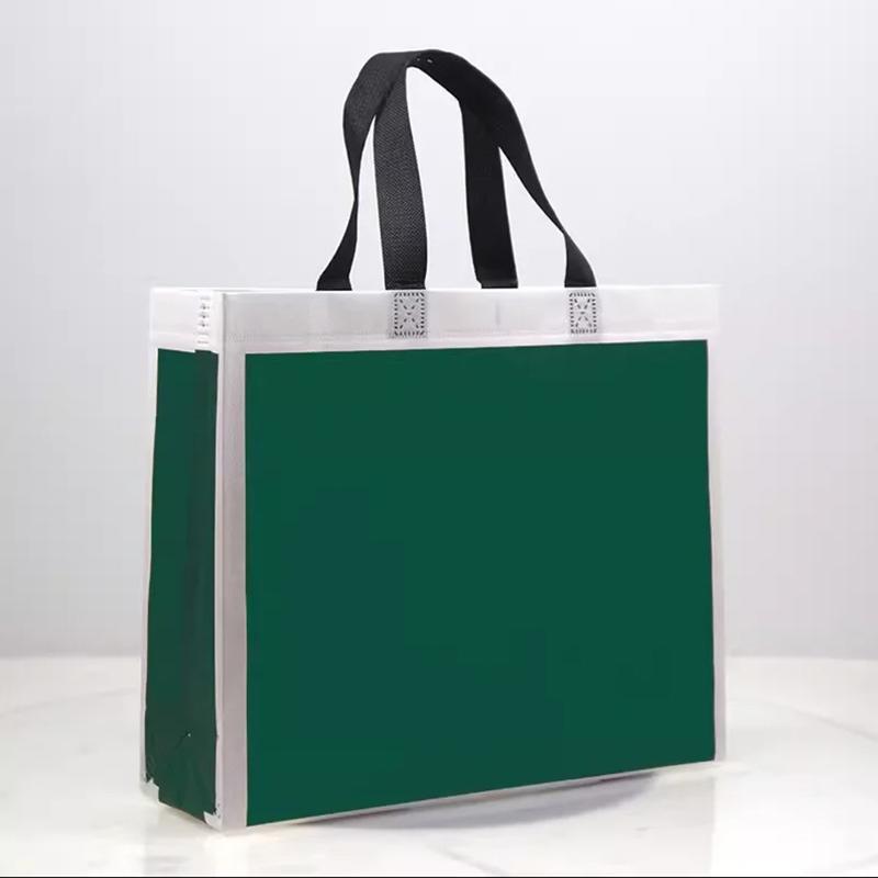 10PCS Rose Printing Packaging Shopping Bag Handle Waterproof Non Woven Fabric Gift Bags Black Clothing Store HandBag