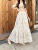Women's Floral Pleated High Waist Midi Skirt - Slimming Elastic A-line Design, Versatile Drapey Style