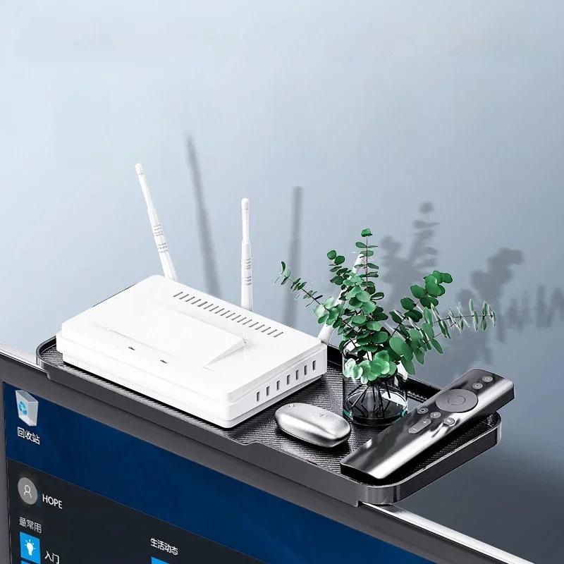 Adjustable Foldable Desktop Stand for TV Screen Computer Monitor Router Set-Top Box Player Office Home Storage Shelf Organizer