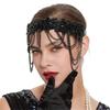 Elegant Crystal Flower Hairband for Female Masquerades Party Headpieces Shimmering Party Fringed Hairband for 1920s Party