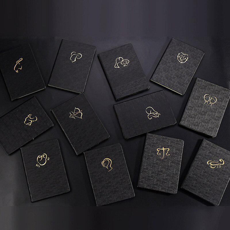 Jurnal din piele PU cu 12 constelații, caiet 25K, caiet de afaceri simplu