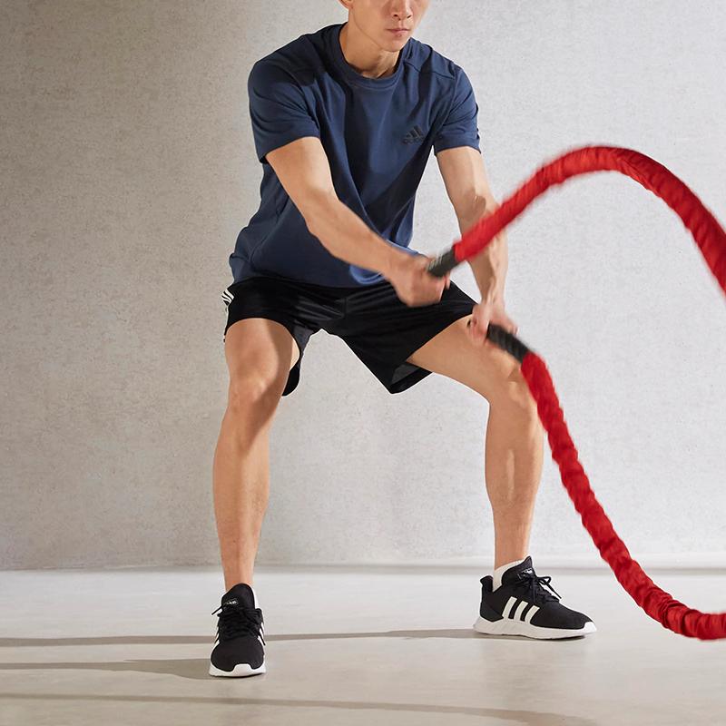 Adidas Aeroready Designed To Feel Ready Solid Logo Round Neck Short Sleeve T-Shirt Men Tops Navy GT5556