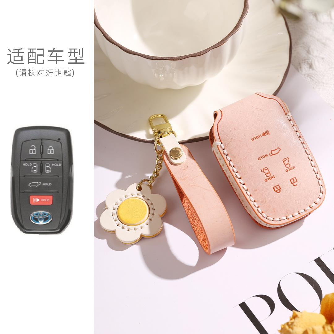 

Pure Handmade Leather Key Cover For Toyota Asian Dragon Camry Sena Corolla Fog Wax Vegetable Tanned Cowhide