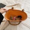 Women's Handmade Bamboo Shoulder Bag Large Wooden Beach Bag  Fashion