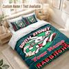 Custom Name Bedding Set 3 PiecesSouth Sydney Rabbitohs Print Duvet Cover + 2 Pillowcases Soft Bed Decor