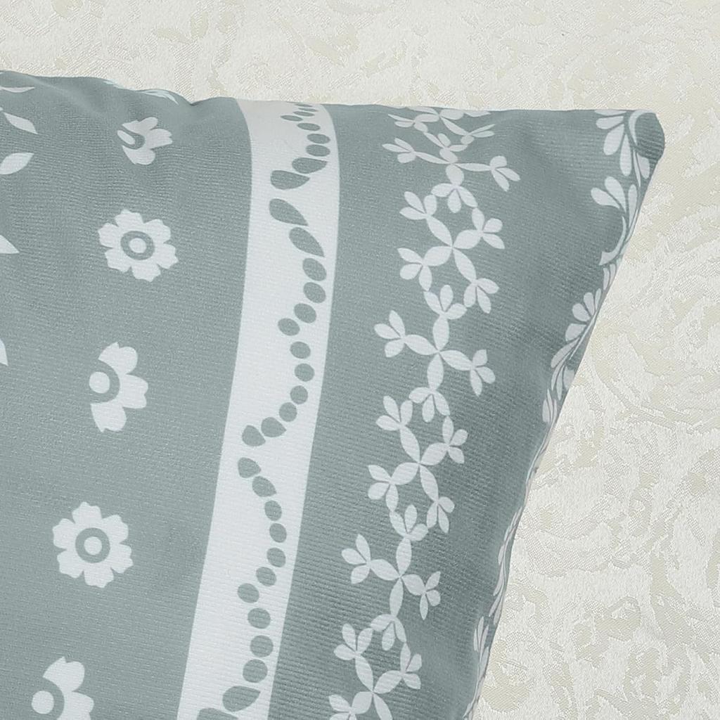 4Pcs Sage Green White Damask Floral Stripe Vintage Printed Pillow Cover Polyester Cushion Case 2D Flat Printing Pillowcase Now