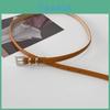 Womens Casual Leather Belt With Silver Pin Buckle For Dresses And Pants
