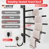 SIOYIE Electric Heated Towel Rack, Rotating Towel Warmer, Smart Bathroom Radiator, Plug-In/Hardwired Heater