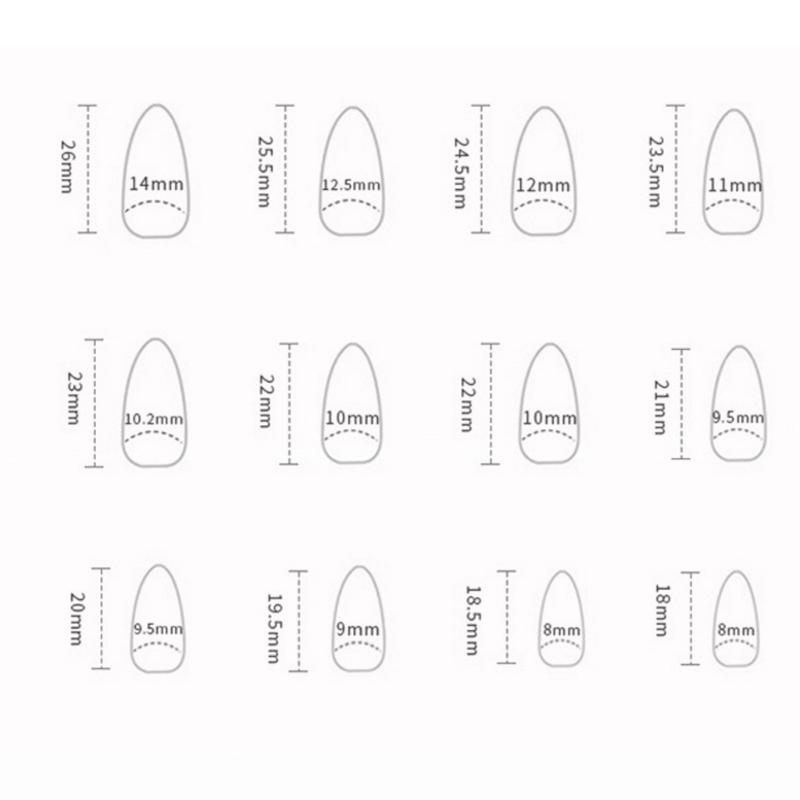 Artistic Press On Nail with Pearlescent Finish and Multiple Size for Women Girl Wedding Formal Occasion Nail Art 24PCS